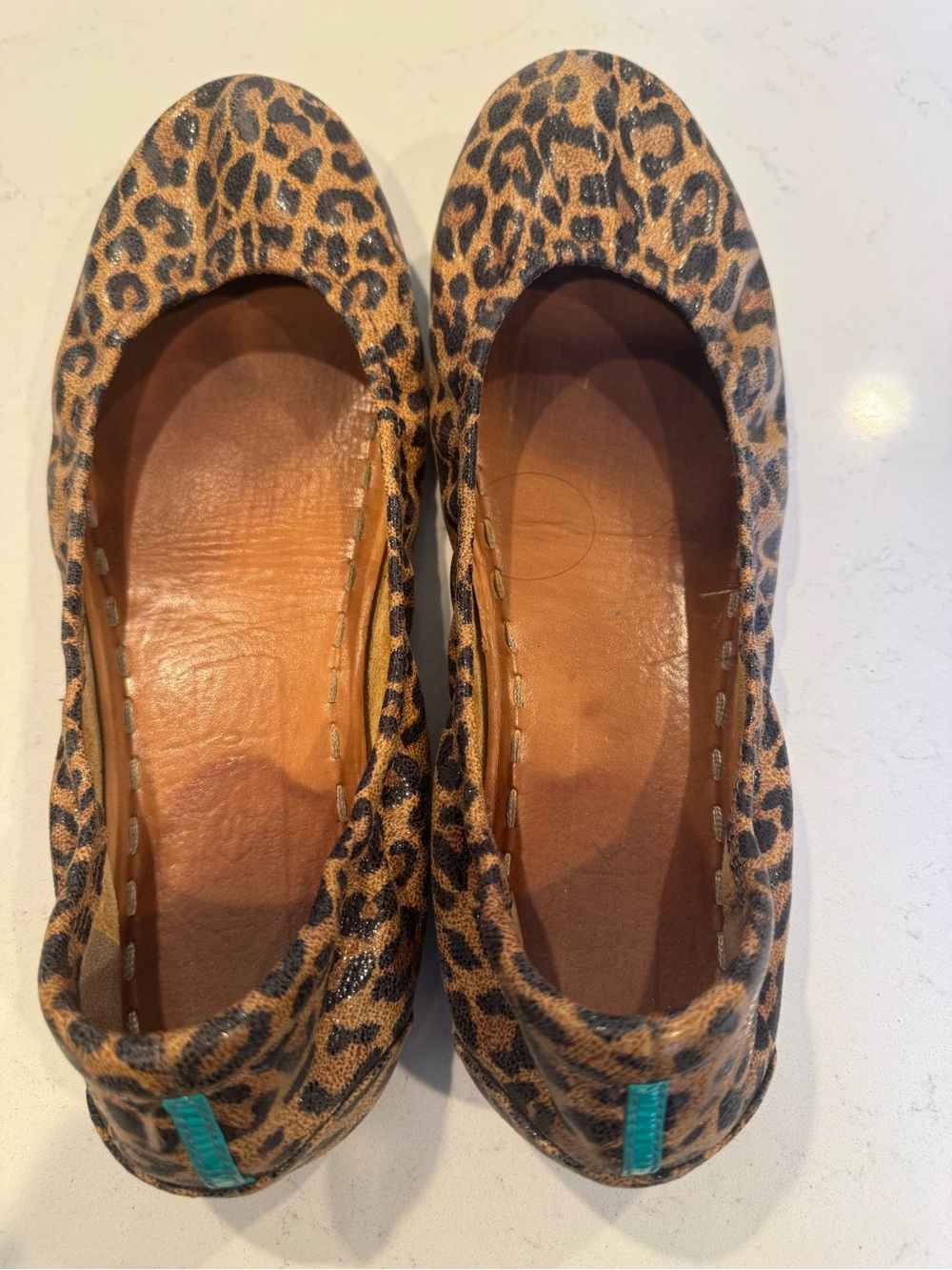 Tieks Leopard Print Ballet Flats in Brown and Black